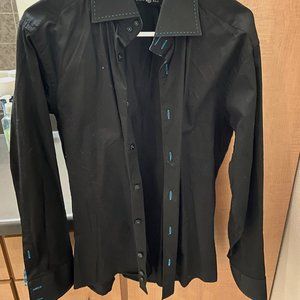 Stone Rose Black Long Sleeve Dress Shirt Size 3